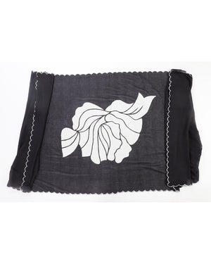 Black Bold Abstract Floral Dupatta