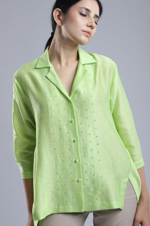 Embroidered Asymmetrical Shirt - Dhi