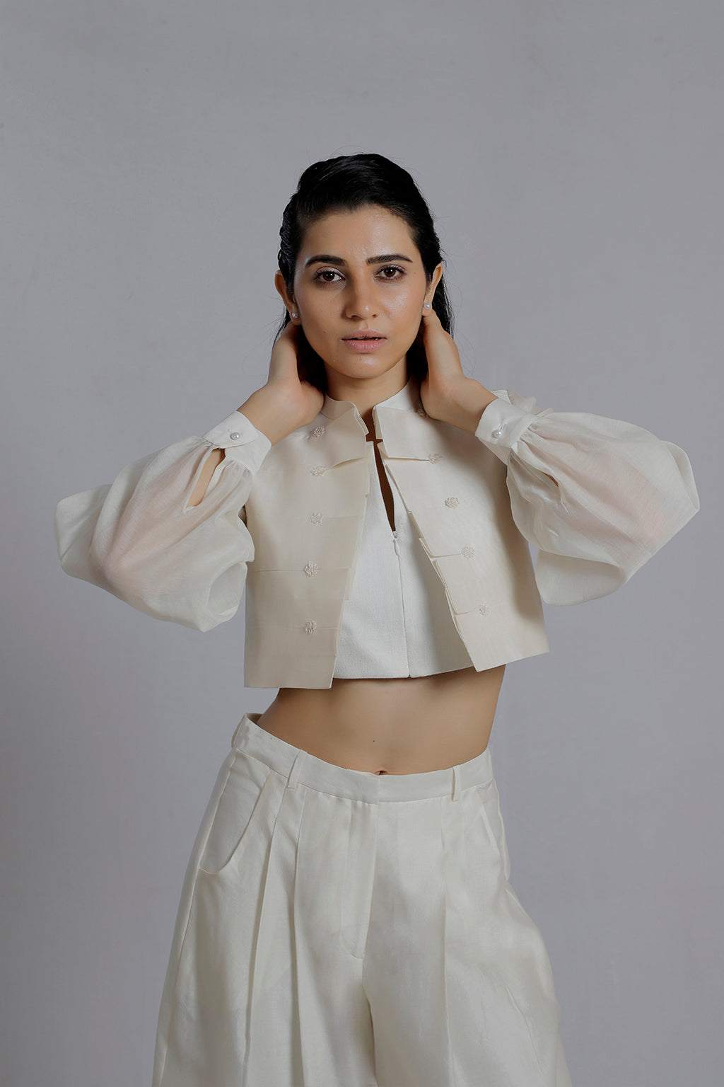 Embroidered Cropped Shrug - Dhi