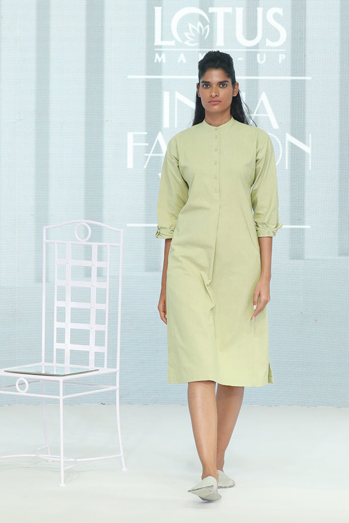 Khadi Kurta Dress with single side slit - Dhi