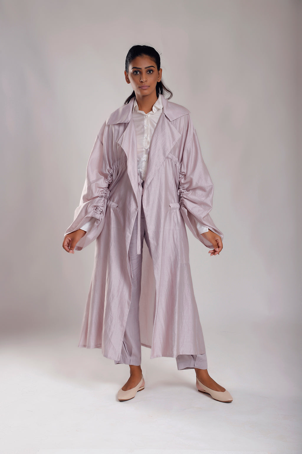 Free Size Trench with Adjustable Strings - Dhi