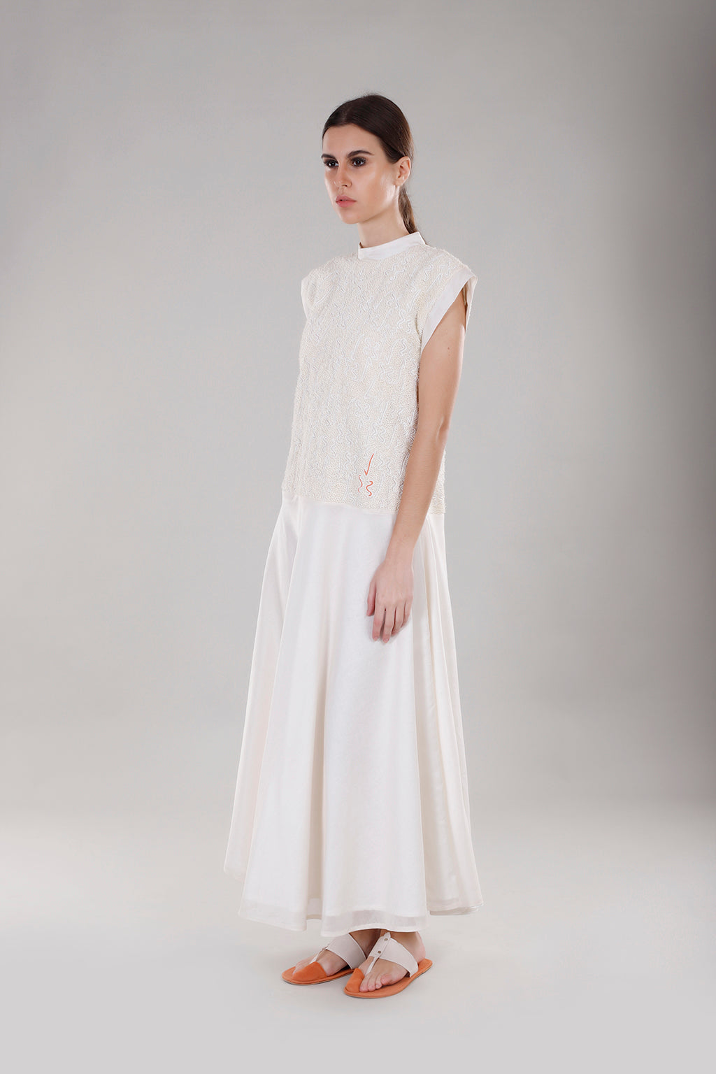 Hand Embroidered High Neck Dress - Dhi