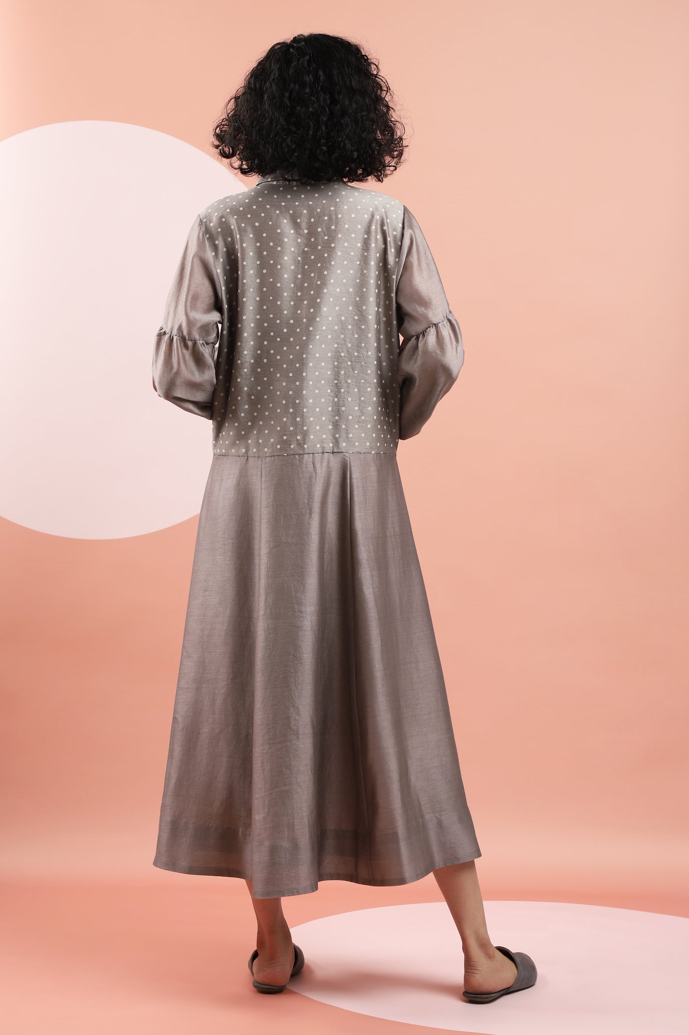 Kashish Bagru Print Polka Dot Shirt Dress - Dhi