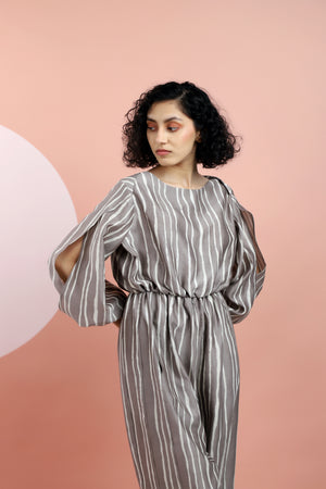 Kashish Bagru printed Striped Jumpsuit - Dhi